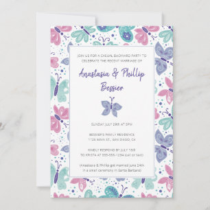 Butterfly Elopement Party Hochzeitsempfang Einladung