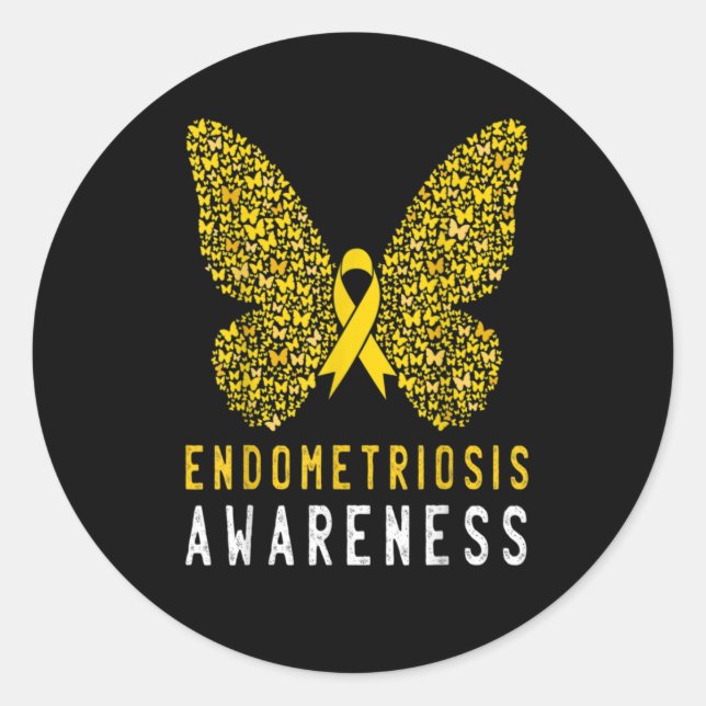 Butterfly-Endometriose-Aufklärung Monat Runder Aufkleber (Vorderseite)
