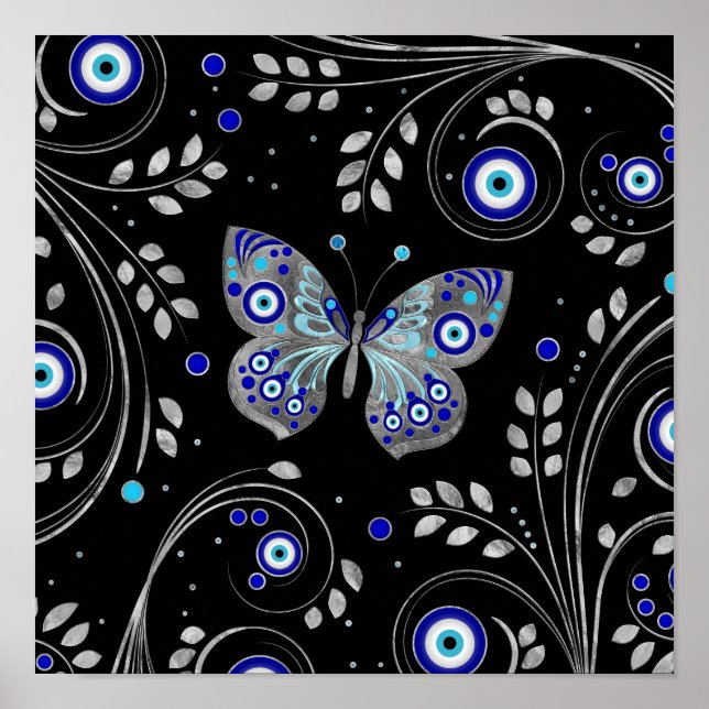 Butterfly Evil Eye Ornament Poster (Vorne)
