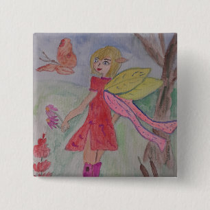 Butterfly Fairy Button