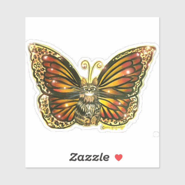 Butterfly Fairy Cat Sticker Cutout (Blatt)