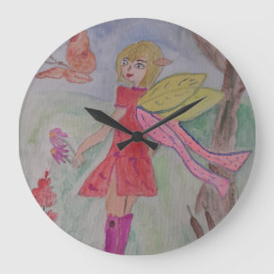 Butterfly Fairy Clock Große Wanduhr