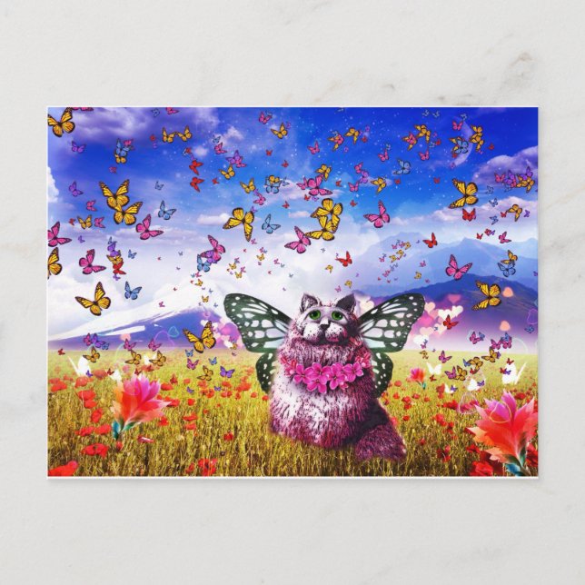 Butterfly Fairy Kat Postkarte (Vorderseite)