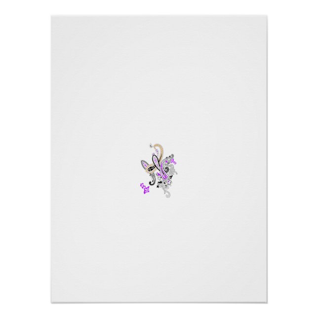 Butterfly Fairy Tattoo Vector - Vintage Blumenart Poster (Vorderseite)