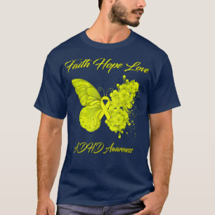 Butterfly Faith Hope Liebe ADHD Bewusstsein T-Shirt
