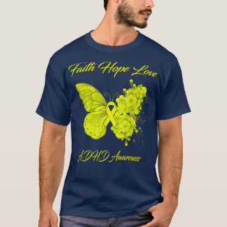 Butterfly Faith Hope Liebe ADHD Bewusstsein T-Shirt