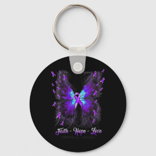 Butterfly Faith Hope Liebe Fibromyalgie Bewusstsei Schlüsselanhänger