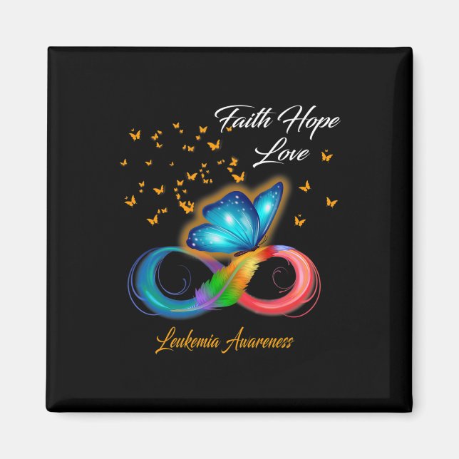 Butterfly Faith Hope Liebe Leukämie Bewusstsein Magnet (Vorne)