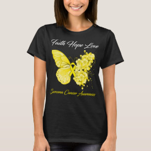 Butterfly Faith Hope Liebe Sarcoma Krebs Bewusstse T-Shirt