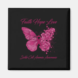 Butterfly Faith Hope Liebe Sickle Cell Anämia Awar Magnet