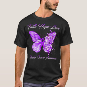Butterfly Faith Hope Liebe Testicular Cancer Aware T-Shirt
