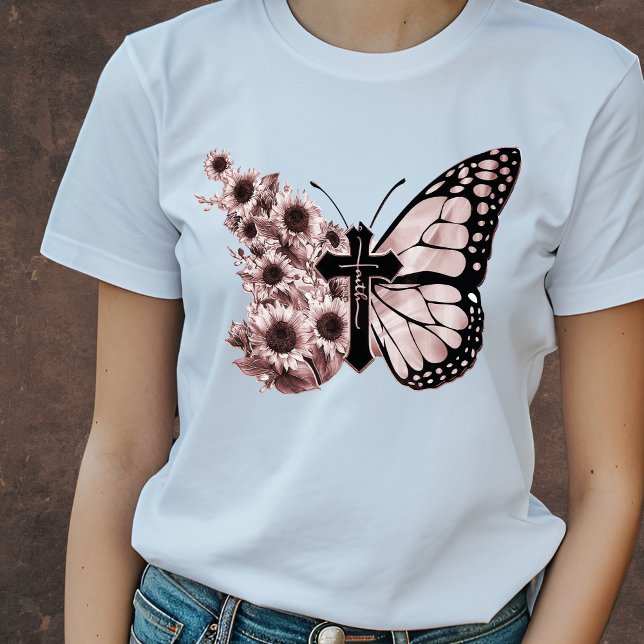 Butterfly Faith T - Shirt | CHRISTLICHER T - SHIRT (Von Creator hochgeladen)