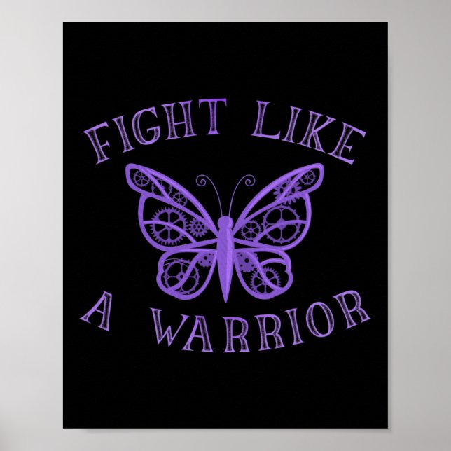 Butterfly Fibro Migraine Lupus Krieger Bewusstsein Poster (Vorne)