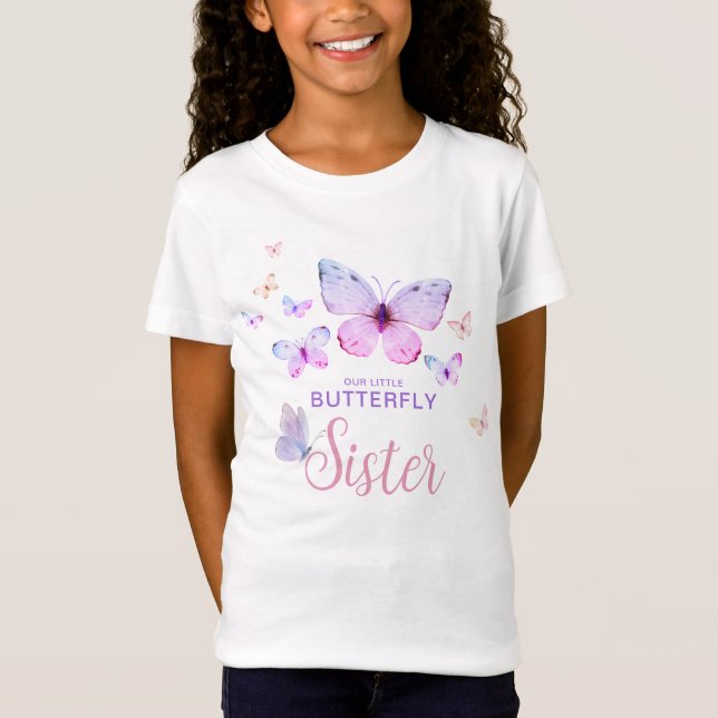 Butterfly First Birthday Girl Sister T - Shirt (Vorderseite)
