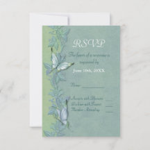 Butterfly Flight Floral Wedding RSVP