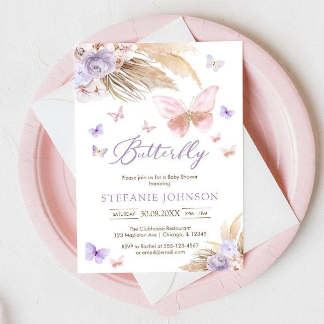 Butterfly Floral Baby Shower Invitation (Créateur téléchargé)