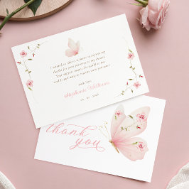 Butterfly Floral Baby Shower Thank You Card Dankeskarte