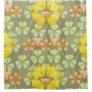 Butterfly Floral botanisch farbig Duschvorhang