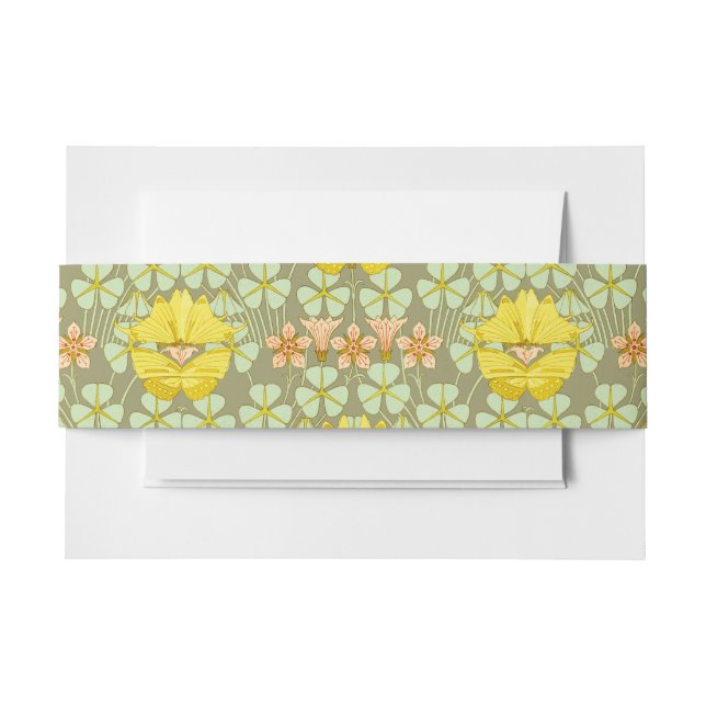 Butterfly Floral botanisch farbig Einladungsbanderole (Vorderseite Beispiel)