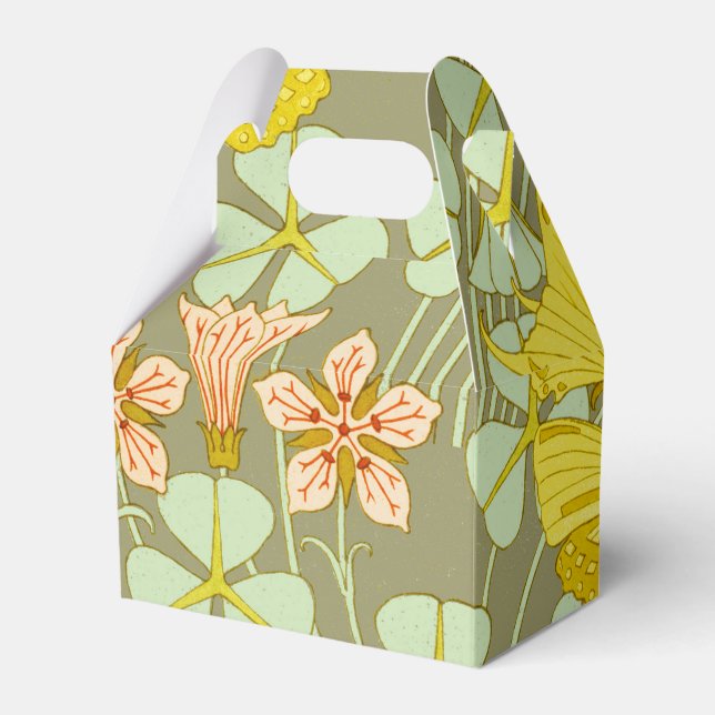 Butterfly Floral botanisch farbig Geschenkschachtel (Vorderseite)