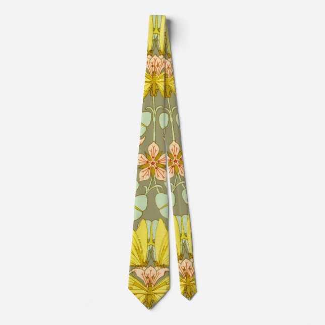 Butterfly Floral botanisch farbig Krawatte (Vorderseite)