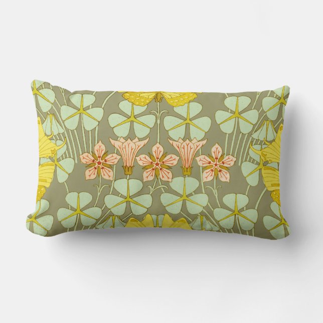Butterfly Floral botanisch farbig Lendenkissen (Vorderseite)