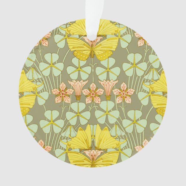 Butterfly Floral botanisch farbig Ornament (Vorderseite)