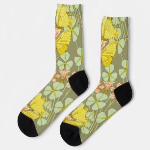 Butterfly Floral botanisch farbig Socken