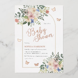 Butterfly Floral Bouquet Arch Foil Einladung