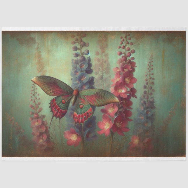 Butterfly Floral Decoupage Seidenpapier (Vorderseite)