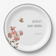 Butterfly Floral Girl Babydusche