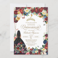 Butterfly Floral mexikanische Stickerei Quinceaner