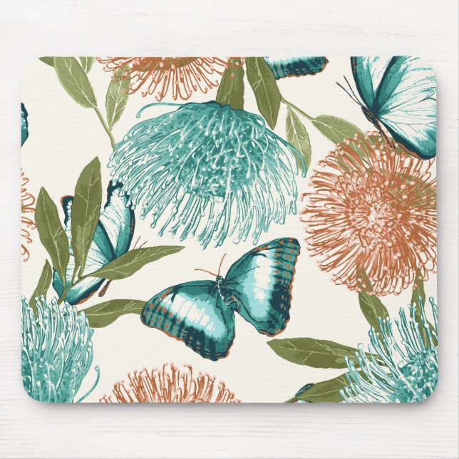 Butterfly Floral Mouse Pad Mousepad (Vorne)