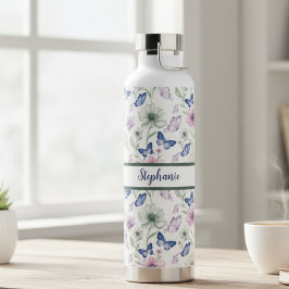 Butterfly Floral Pattern Water Bottle Trinkflasche