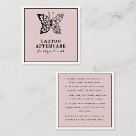 Butterfly Floral Tattoo Aftercare Instructions Quadratische Visitenkarte