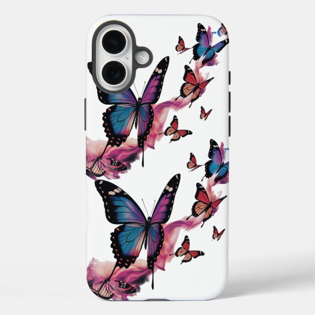 Butterfly Flow iPhone 16 Plus Fall - Umwandlung Hülle (Rückseite)