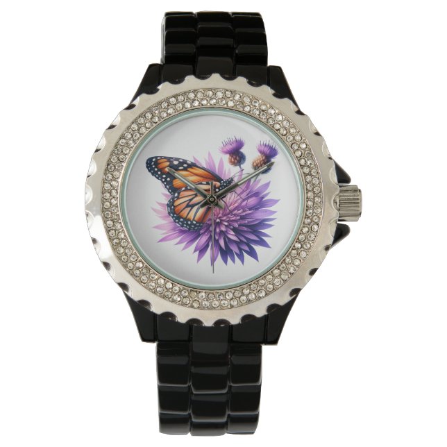 Butterfly & Flower. Armbanduhr (Vorderseite)
