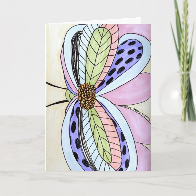 Butterfly Flower Blank Karte (Vorderseite)