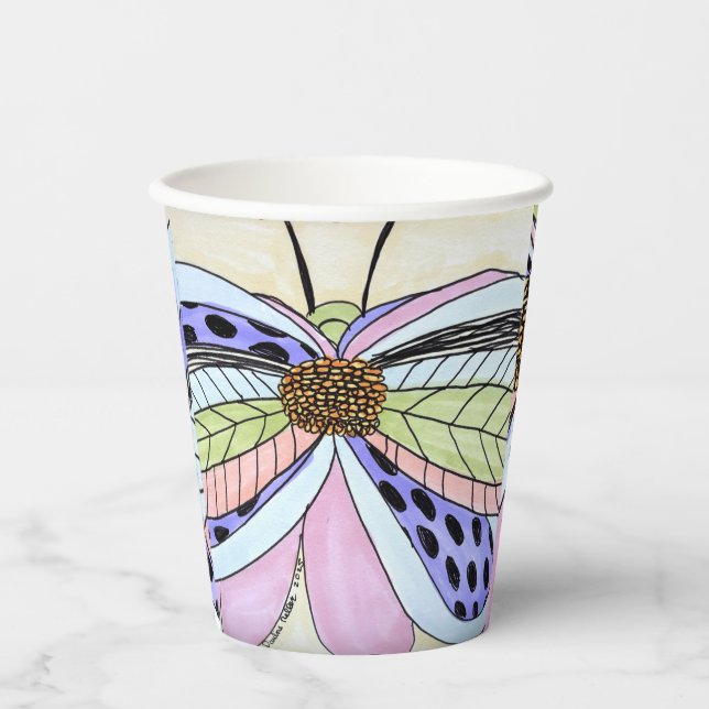 Butterfly Flower Blank Pappbecher (Vorderseite)