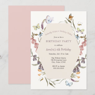 Butterfly Flower Garden Geburtstag Einladung