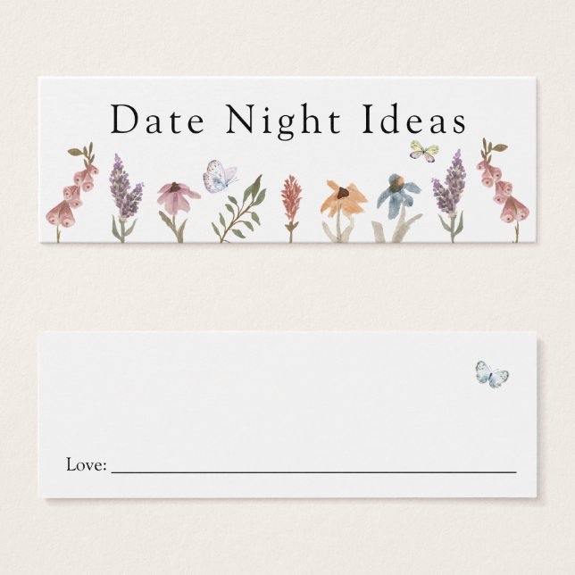 Butterfly Flower Garden Night Idea Card (Devant & derrière)