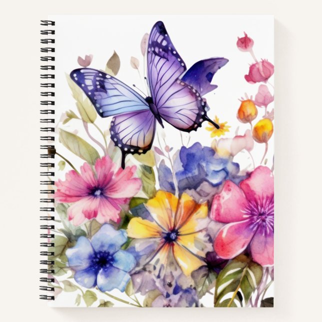 Butterfly flower pattern notizbuch (Vorderseite)
