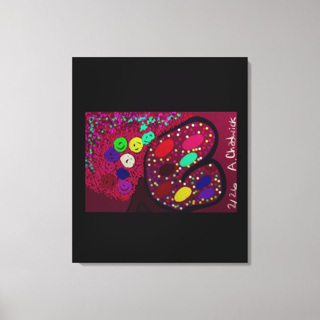 Butterfly Flowering Rose Tree  Leinwanddruck (Vorderseite)