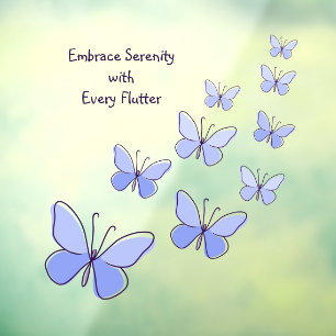 Butterfly Flutter in blau - Stille, Bath Fensteraufkleber