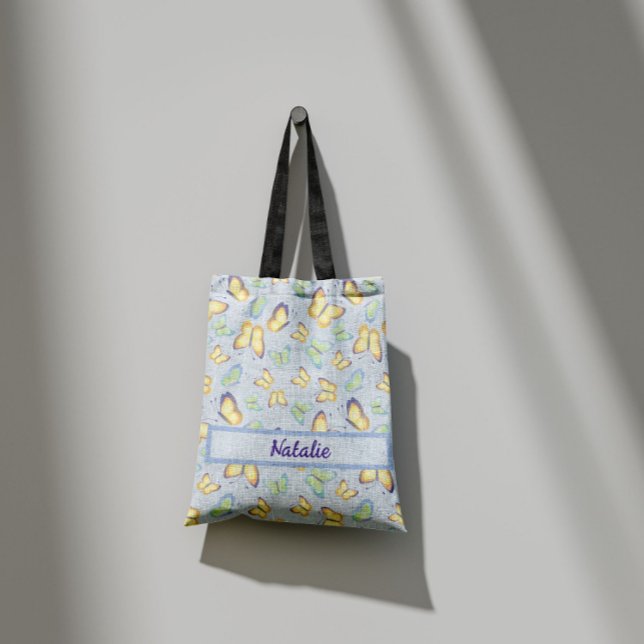 Butterfly Flutters Blue Personalisiert Tasche (Von Creator hochgeladen)