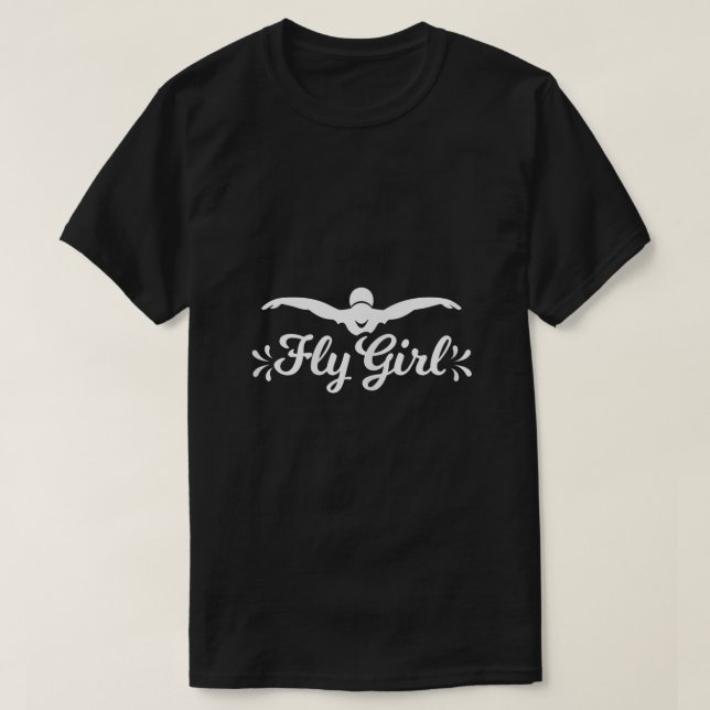 Butterfly Fly Girl Funny Schwimmgeschenke Schwimme T-Shirt (Design vorne)