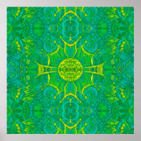 Butterfly Forest Bohemisch Arabesque Mandala Green