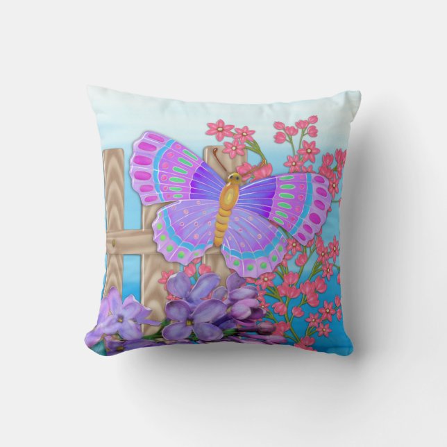 Butterfly Garden 3D Whimsey Kissen (Vorderseite)