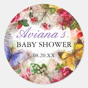 Butterfly Garden Baby Dusche Umschlag Aufkleber