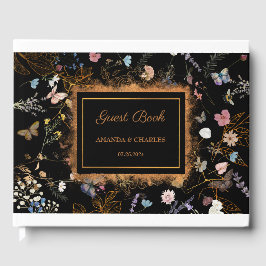 Butterfly Garden Black Wedding Gästebuch
